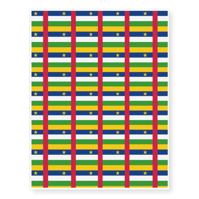 Central-African Republic Flag Temporary Tattoos (Front)