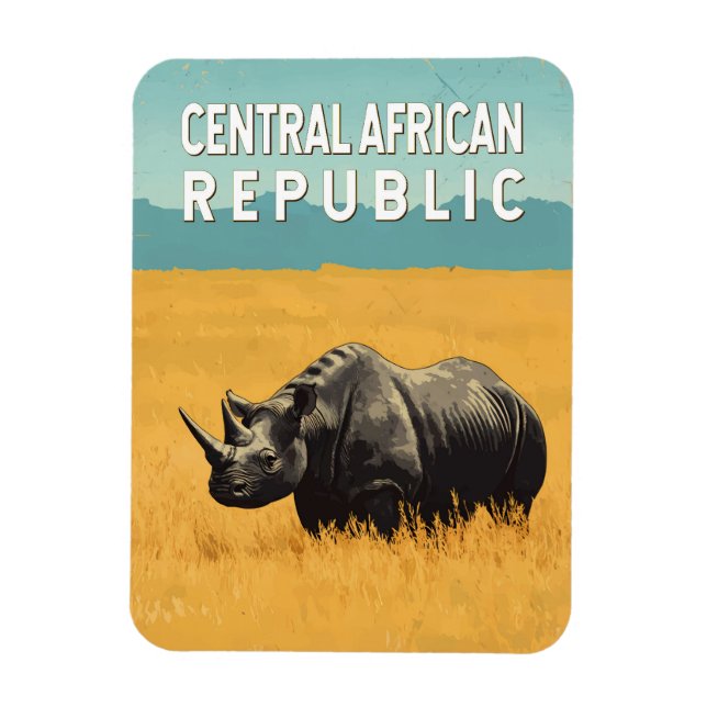 Central African Republic Illustration Travel Art Magnet (Vertical)
