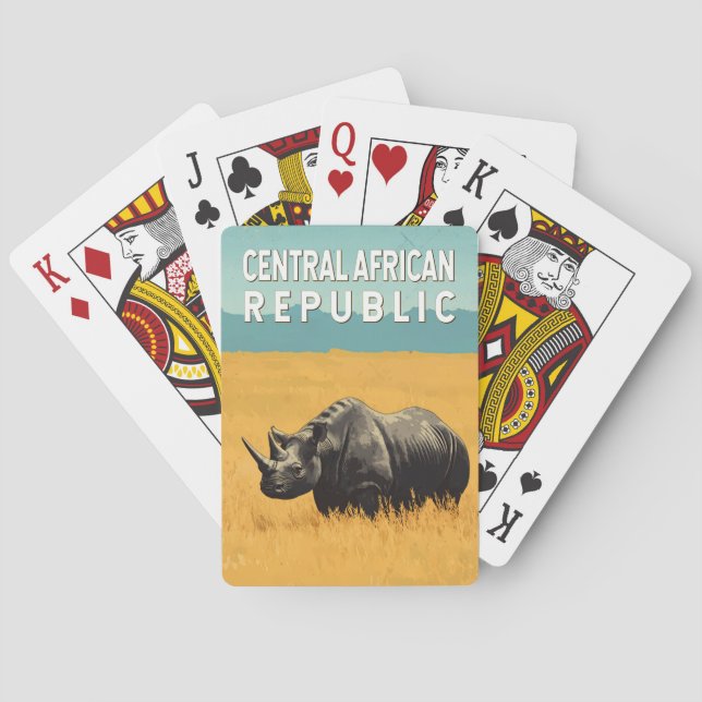 Central African Republic Illustration Travel Art Poker Cards (Back)