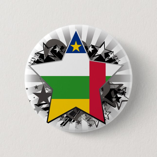 Central African Republic Star Pinback Button (Front)