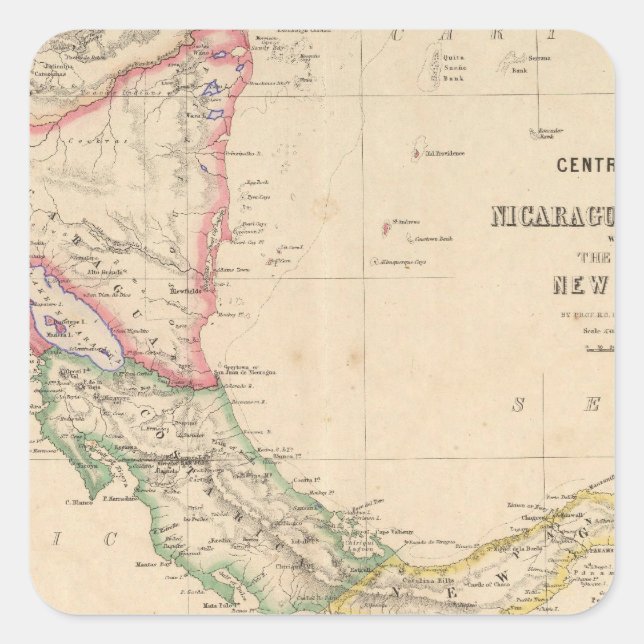 Central America 9 Square Sticker (Front)