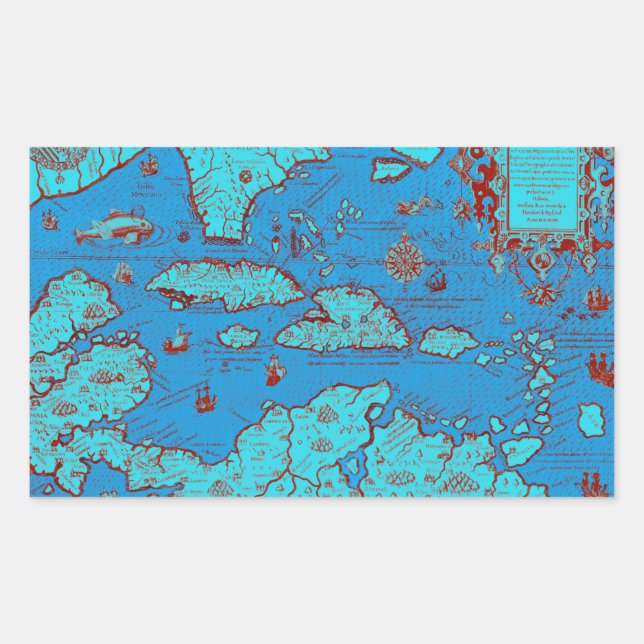 Central America ('America Occidentalis') Rectangular Sticker (Front)