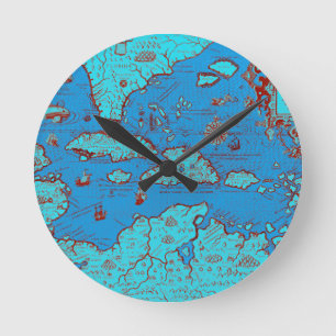 Central America ('America Occidentalis') Round Clock