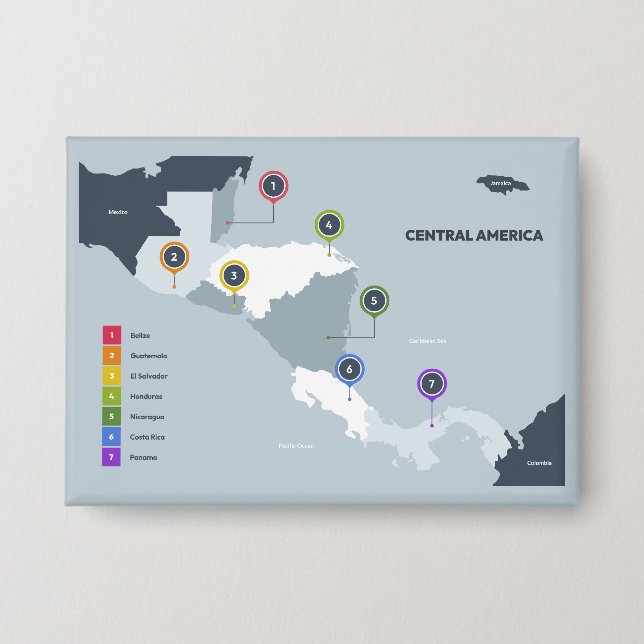Central America Map Button (Front)