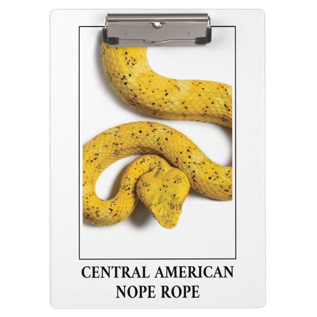 Central American Nope Rope - Viper Snake Danger Clipboard (Front)