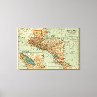 Central AmericaPanoramic MapCentral America 2 Canvas Print
