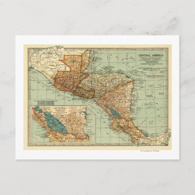 Central AmericaPanoramic MapCentral America 2 Postcard (Front)