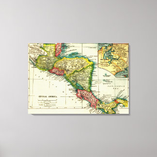 Central AmericaPanoramic MapCentral America Canvas Print