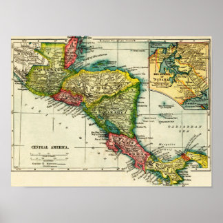 Central AmericaPanoramic MapCentral America Poster