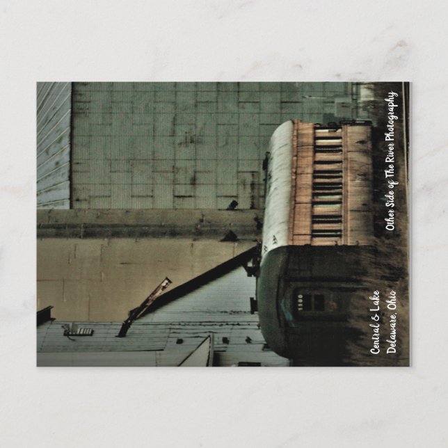 Central and Lake Train Tracks Delaware, Ohio Postcard (Front)