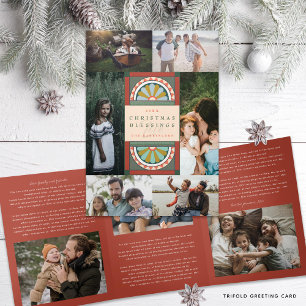 Central Arch Antique Christmas Newsletter Tri-Fold Holiday Card