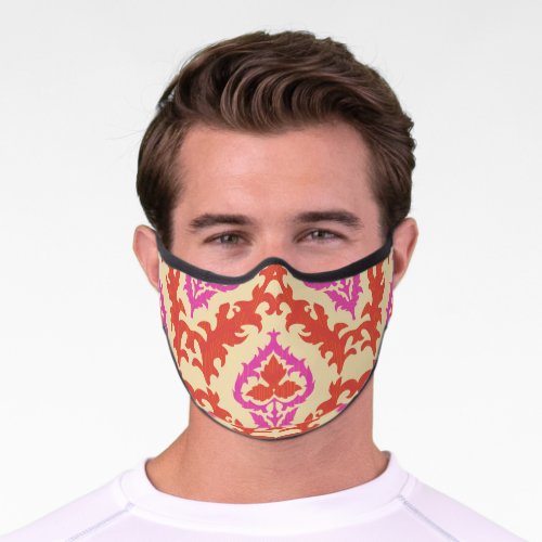 Central Asian Ornamental Seamless Motifs Premium Face Mask