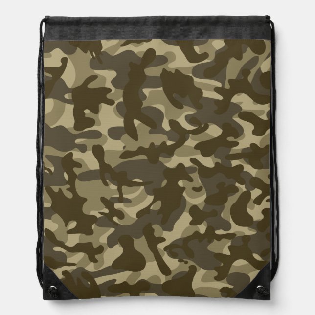 Central Camouflage  Drawstring Bag (Front)