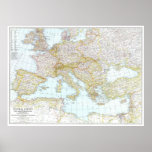 &quot; Central Europe: 1939 - And the Mediterranean map Poster