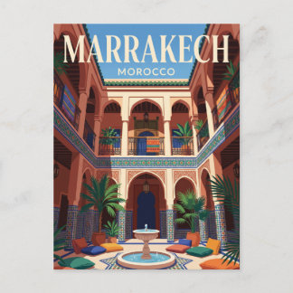 Central Hall of Riads in Marrakech Morocco Postcard