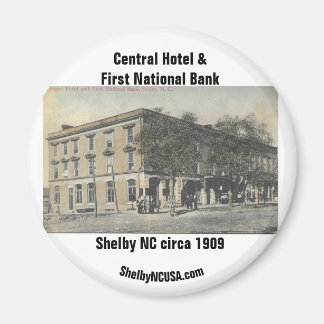 Central Hotel & First National Bank circa 1909 Magnet