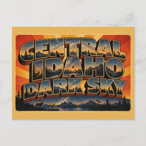 Central Idaho Dark Sky Reserve Mountain Stars Art Postcard