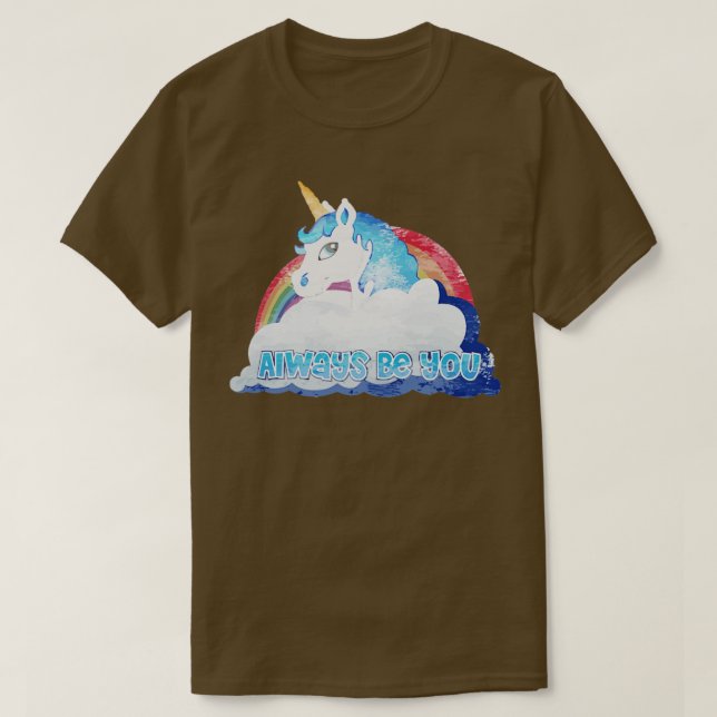 Central Intelligence Unicorn Faded as worn  T-Shirt (Design Front)
