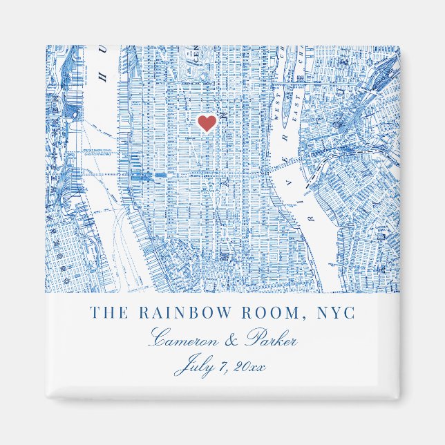 Central Manhattan Destination Wedding Favor Magnet (Front)