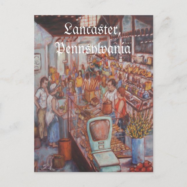Central Market in Lancaster City PA Postcard (Front)