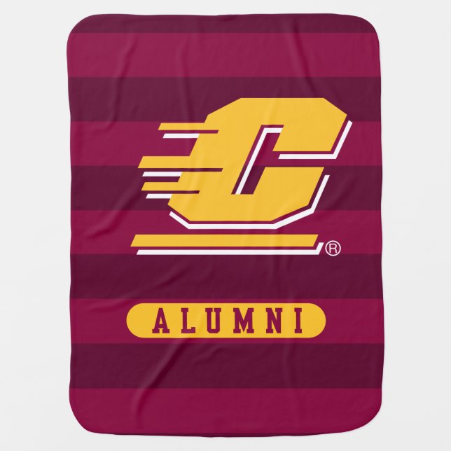 Central Michigan Alumni Stripes Baby Blanket (Front)