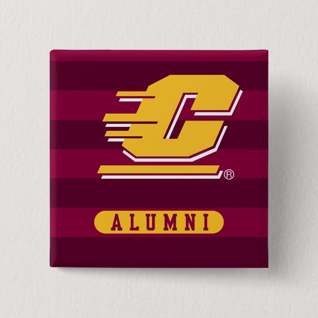 Central Michigan Alumni Stripes Button (Front)