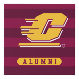 Central Michigan Alumni Stripes Faux Canvas Print