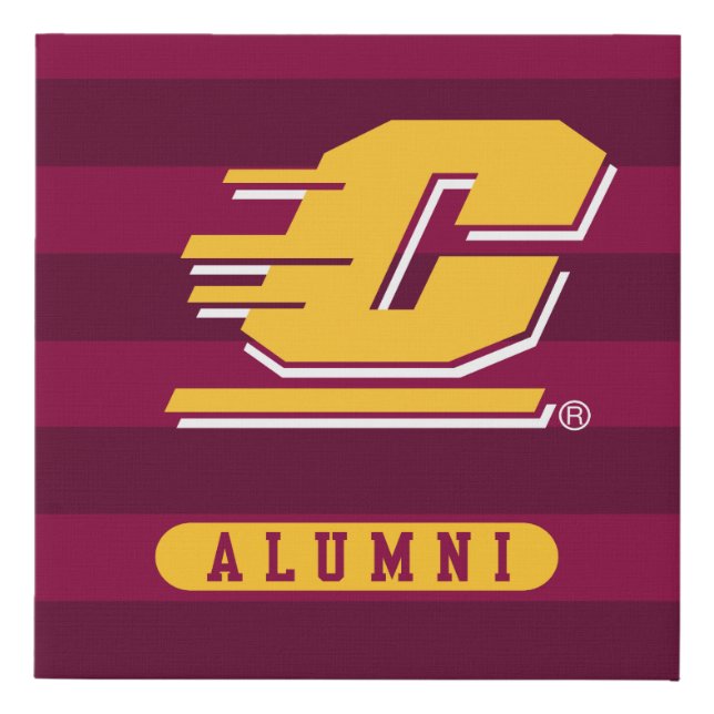 Central Michigan Alumni Stripes Faux Canvas Print (Front)