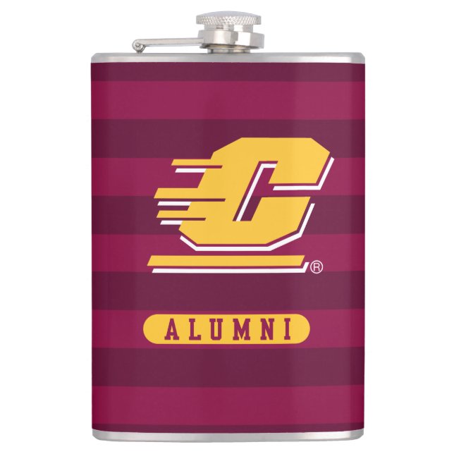 Central Michigan Alumni Stripes Flask (Front)