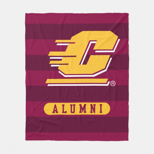 Central Michigan Alumni Stripes Fleece Blanket (Front)