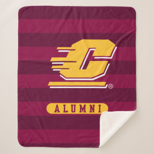 Central Michigan Alumni Stripes Sherpa Blanket