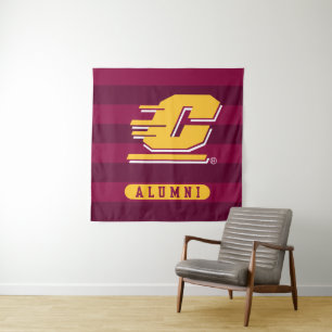 Central Michigan Alumni Stripes Tapestry