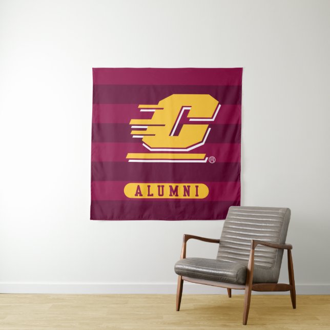 Central Michigan Alumni Stripes Tapestry (In Situ)