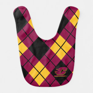 Central Michigan Argyle Pattern Baby Bib