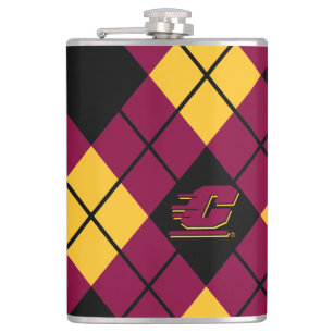 Central Michigan Argyle Pattern Flask