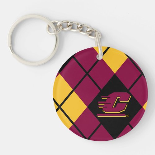 Central Michigan Argyle Pattern Keychain