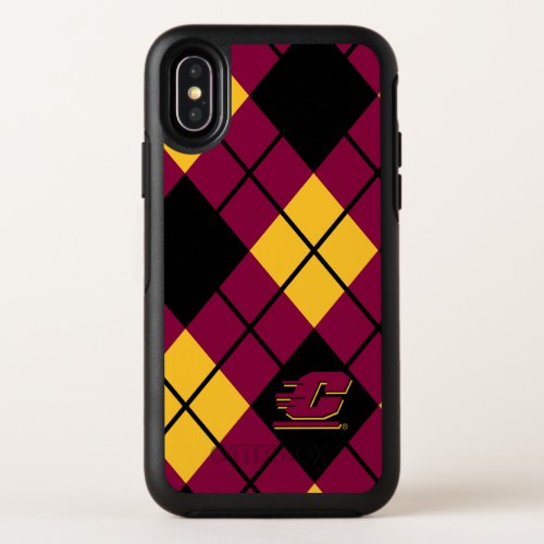 Central Michigan Argyle Pattern OtterBox Symmetry iPhone XS Case