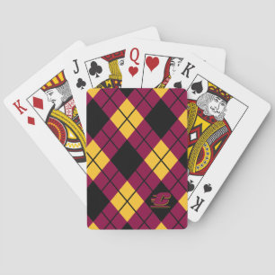 Central Michigan Argyle Pattern Poker Cards
