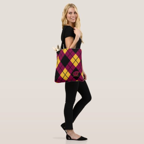 Central Michigan Argyle Pattern Tote Bag