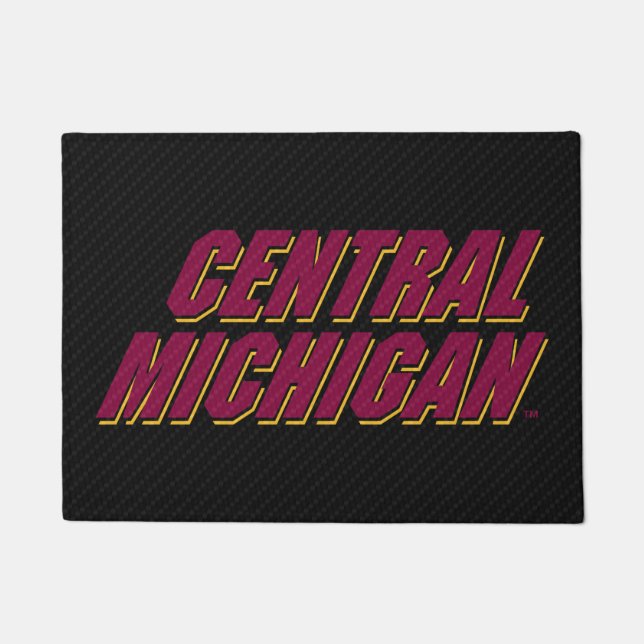 Central Michigan Carbon Fiber Pattern Doormat (Front)