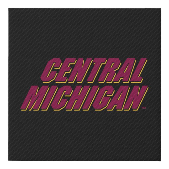 Central Michigan Carbon Fiber Pattern Faux Canvas Print (Front)