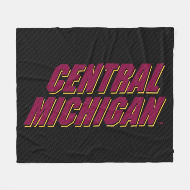 Central Michigan Carbon Fiber Pattern Fleece Blanket (Front (Horizontal))
