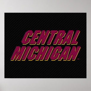 Central Michigan Carbon Fiber Pattern Poster