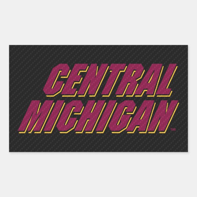 Central Michigan Carbon Fiber Pattern Rectangular Sticker (Front)