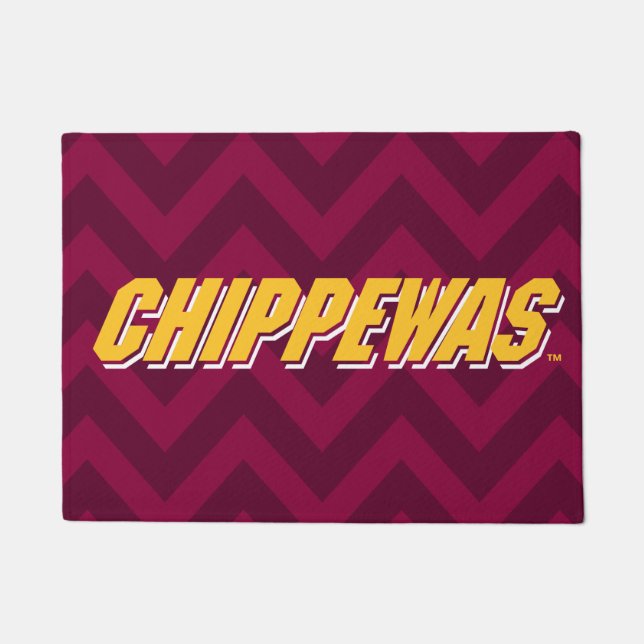 Central Michigan Chevron Pattern Doormat (Front)