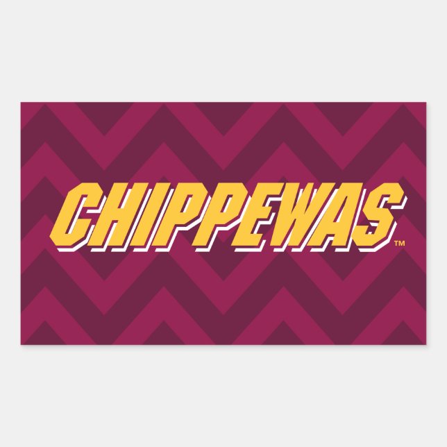 Central Michigan Chevron Pattern Rectangular Sticker (Front)