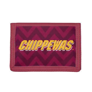 Central Michigan Chevron Pattern Tri-fold Wallet