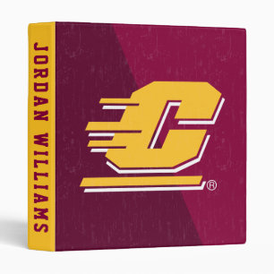 Central Michigan Color Block Distressed 3 Ring Binder