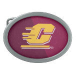 Central Michigan Color Block Distressed Belt Buckle at Zazzle