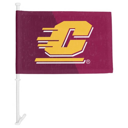 Central Michigan Color Block Distressed Car Flag